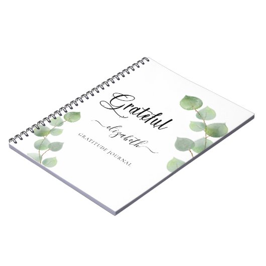 Gratitude journal eucalyptus greenery script notitieboek (Linkerzijde)
