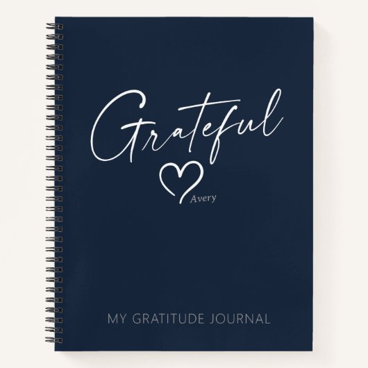 Gratitude Journal Grateful Heart Custom Ink Script Notitieboek (Voorkant)