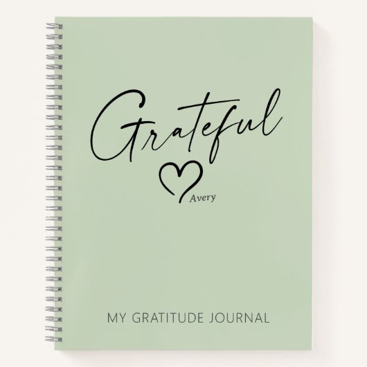 Gratitude Journal Grateful Heart Custom Ink Script Notitieboek (Voorkant)