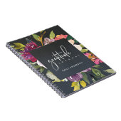 GRATITUDE JOURNAL GRAY PINK BURGUNDY PAARSE FLORAL NOTITIEBOEK (Rechterzijde)