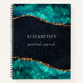 Gratitude Journal Green Agate Gold Glitter Notitieboek (Voorkant)