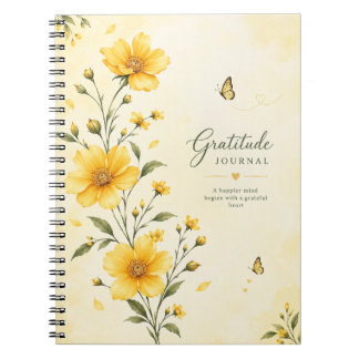 Gratitude Journal met Gele Bloemen Notitieboek