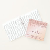 Gratitude journal monogram roos goudroze glitter notitieboek (Binnen)