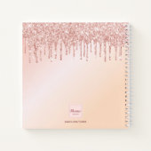 Gratitude journal monogram roos goudroze glitter notitieboek (Achterkant)