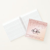 Gratitude journal monogram roos goudstaartglitter notitieboek (Binnen)