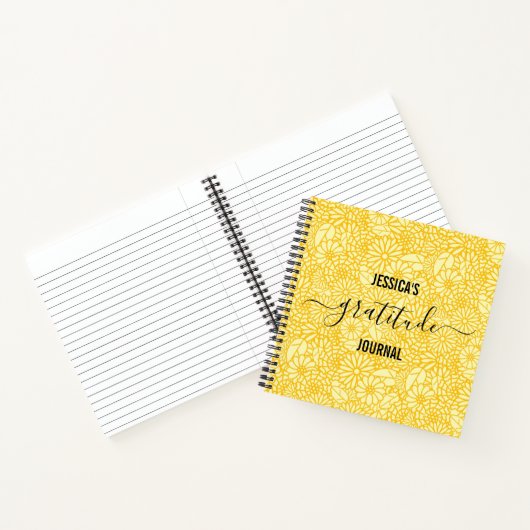 Gratitude Journal Name Floral Daisy Pattern Notitieboek (Binnen)