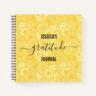 Gratitude Journal Name Floral Daisy Pattern Notitieboek