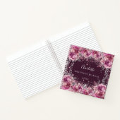 Gratitude journal pink burgundy floral glitter notitieboek (Binnen)
