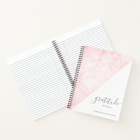 Gratitude Journal Pink Chic Marble - Gepersonalise Notitieboek (Binnen)