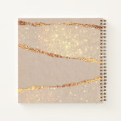 Gratitude journal roos gold agate glitter monogram notitieboek (Achterkant)