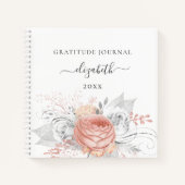 Gratitude journal roos gold floral Silver foliage Notitieboek (Voorkant)