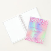 Gratitude journal roze glitter holographic name notitieboek (Binnen)