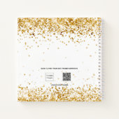 Gratitude journal white gold glitter confetti name notitieboek (Achterkant)