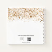 Gratitude journal white gold glitter name notitieboek (Achterkant)