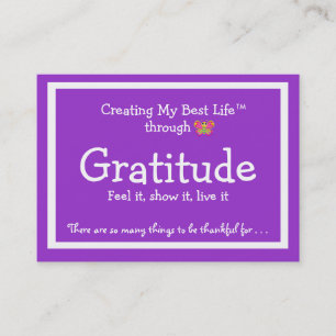 Gratitude-kaart met schattige vlinder visitekaartje