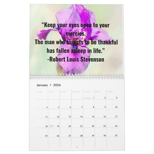 Gratitude  kalender (Jan 2026)