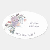 Gratitude Lavender Flower Spray Ovale Sticker (Voorkant)