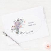 Gratitude Lavender Flower Spray Ovale Sticker (Envelop)