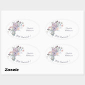Gratitude Lavender Flower Spray Ovale Sticker (Vel)