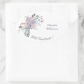 Gratitude Lavender Flower Spray Ovale Sticker (Tas)