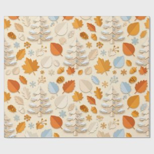 Gratitude Leaves Fall Kerst Inpakpapier