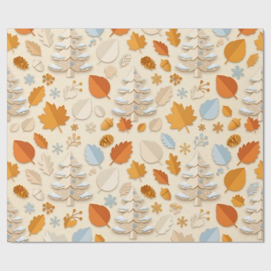 Gratitude Leaves Fall Kerst Inpakpapier (Vlak)