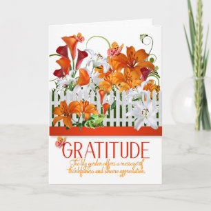 Gratitude Lily Garden Botanical Summer Colors Bedankkaart