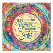 "Gratitude maakt ons blij" Geïnspireerde foto Foto Afdruk (Voorkant)
