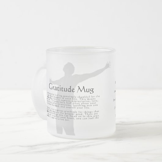 Gratitude Matglas Koffiemok (Voorkant links)