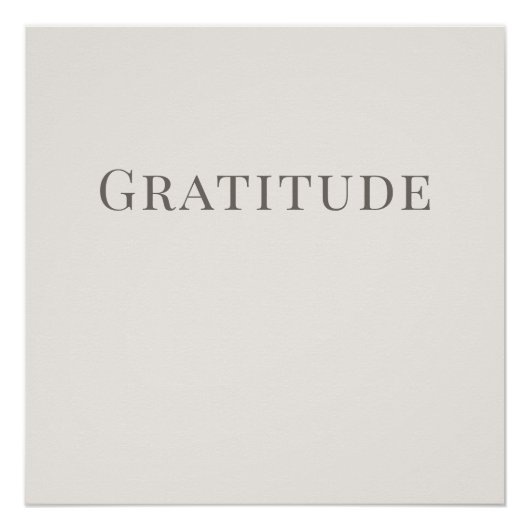 Gratitude – Minimal Typography Calm Poster (Voorkant)