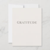 Gratitude – Minimal Typography Design Notitiekaartje (Voorkant)