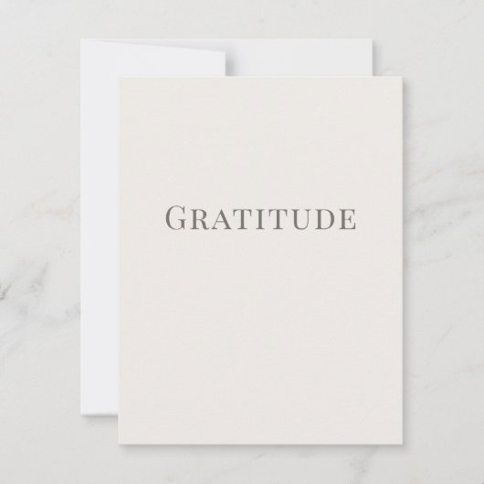 Gratitude – Minimal Typography Design Notitiekaartje (Voorkant)