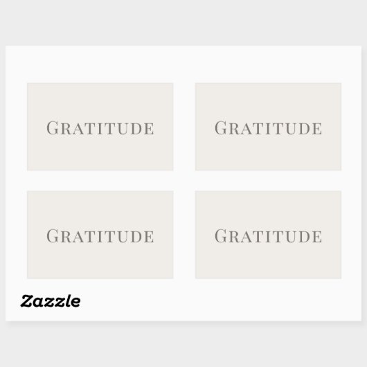 Gratitude – Minimal Typography Design Rechthoekige Sticker (Vel)