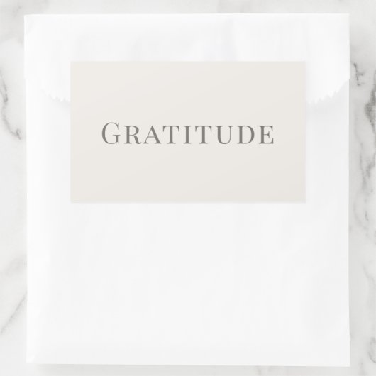 Gratitude – Minimal Typography Design Rechthoekige Sticker (Tas)