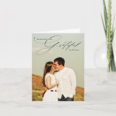 Gratitude Modern Calligraphy Holiday Photo Card Feestdagen Kaart (Voorkant)