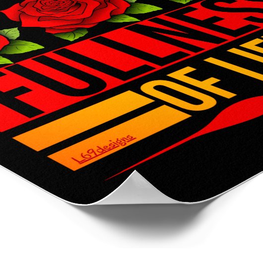 GRATITUDE ONTDEKT DE VOLLEDIGHEID VAN HET LEVEN, i Poster (Hoek)