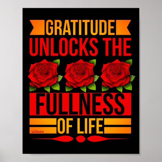 GRATITUDE ONTDEKT DE VOLLEDIGHEID VAN HET LEVEN, i Poster (Voorkant)
