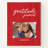 Gratitude op je foto Naam Rode scrapbook stijl Notitieboek (Achterkant)