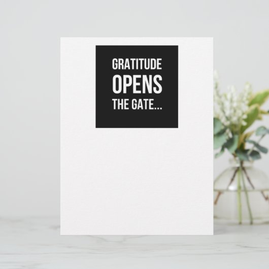 Gratitude opent het inspirerend citaat van Gate (Staand voorkant)