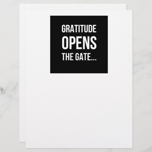 Gratitude opent het inspirerend citaat van Gate (Voorkant / Achterkant)