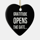 Gratitude opent het inspirerend citaat van Gate Keramisch Ornament (Rechts)