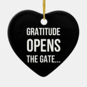 Gratitude opent het inspirerend citaat van Gate Keramisch Ornament (Voorkant)