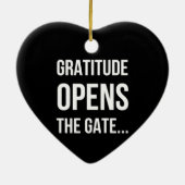 Gratitude opent het inspirerend citaat van Gate Keramisch Ornament (Achterkant)