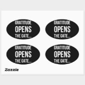 Gratitude opent het inspirerend citaat van Gate Ovale Sticker (Vel)