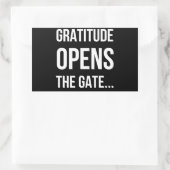 Gratitude opent het inspirerend citaat van Gate Rechthoekige Sticker (Tas)