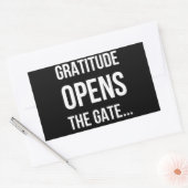 Gratitude opent het inspirerend citaat van Gate Rechthoekige Sticker (Envelop)