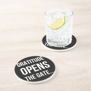 Gratitude opent het inspirerend citaat van Gate Zandsteen Onderzetter
