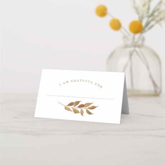 Gratitude Place Cards Thanksgiving Friendsgiving Plaatskaartje (Voorkant)