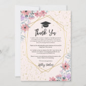 Gratitude Purple watercolor flowers with gold  Kaart (Voorkant)