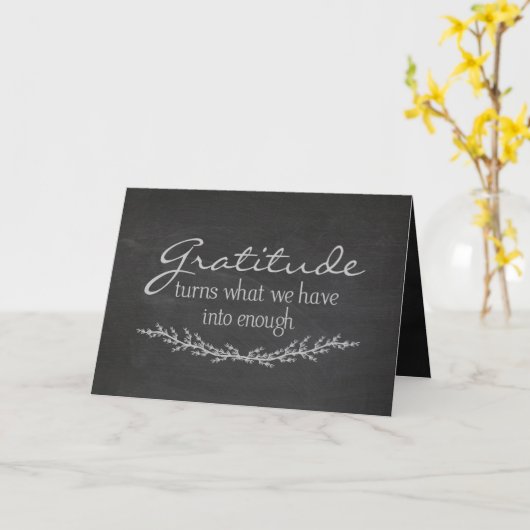 Gratitude-quote op het bord kaart (Gele Bloem)